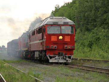 ТЭП70-0308 построен в 1992 г. Работал на Приволжской дороге в депо Волгоград-пассажирский, затем передан на Свердловскую магистраль. Тобольск,  2022 г.